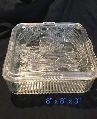 Rare Antique Fire King Refrigerator Container 8x8