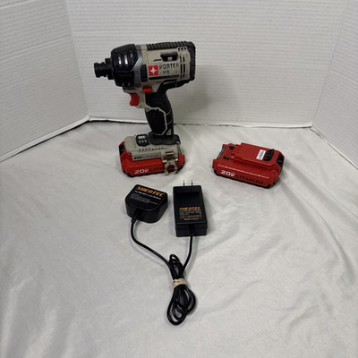 #ad PORTER CABLE PCC640 20V Max Lith Ion Impact Driver w 2 Batteries amp; Charger $60.00
