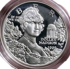 1999 P Dolley Madison Commemorative Uncirculated Silver Dollar Proof US Coin