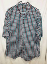 Peter Millar Summer Comfort Button Up Shirt Plaid Short Sleeve Men's XL - J9