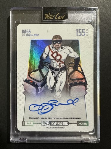 Bo Jackson Battle Arena Jeff Bagwell Debut -Bags Auto Silver Steel 155 Pwr JBA-7