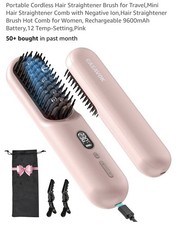 Cordless Hair Straightener Brush for Travel,Mini Hair Straightener Comb