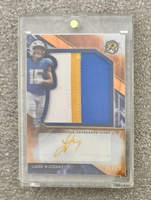 Ladd McConkey /25 Patch Auto RPA Rookie Player-Worn Chargers Topps Reverence WR
