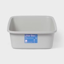 Standard Cat Litter Pan Gray XL: Polypropylene, All Ages