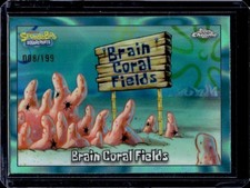 2025 Topps Chrome SpongeBob Brain Coral Fields Aqua Lava Refractor #/199
