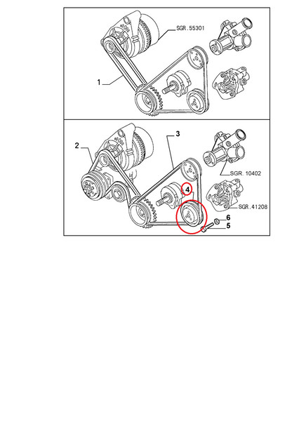 Riemenscheibe Alfa Romeo 155 - 164 Original 60551882-image