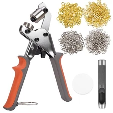 Heavy Duty Grommet Tool Kit with 600 PCS 3/8'' 10MM Grommets and Washers,Pres...