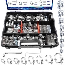 200pcs Hose Clamp Assortment 304 Stainless Steel Hose Clamp Kitadjustable 1.