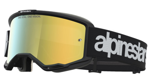Alpinestars Goggles-Vision 5 Hone Goggle | Black/White- Gold Mirror | 2601-4144