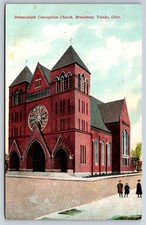 Immaculate Conception Church Broadway Toledo Ohio OH 1909 Postcard