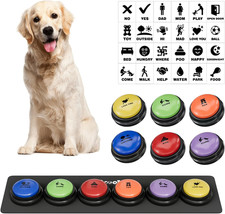 Acools Dog Buttons for Communication, 6 Pcs Dog Talking Button Set, 30s Voice Re