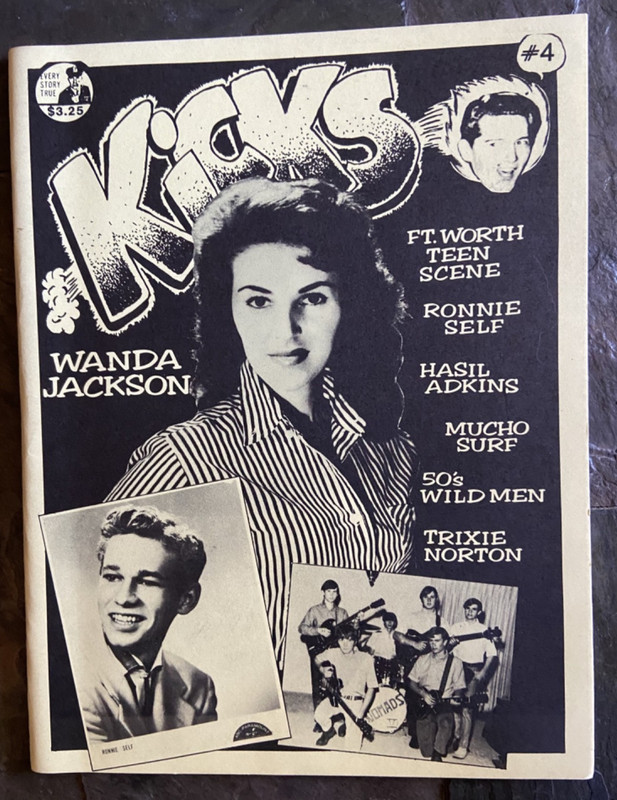 KICKS #4 Fanzine 1985 Garage ROCKABILLY Surf NORTON Wanda Jackson HASIL ADKINS
