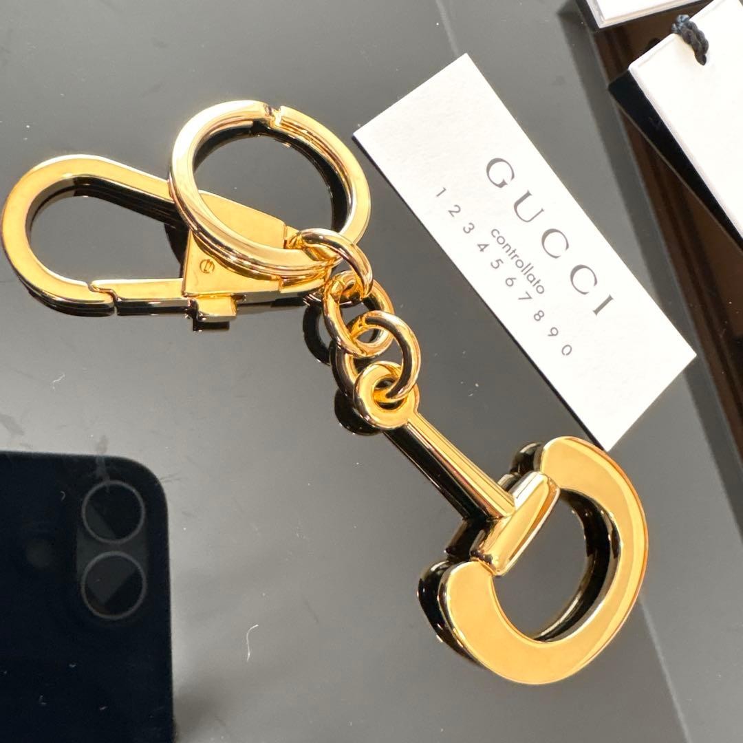 GUCCI Keyring Keychain Bag Charm Gold Horsebit Vintage 02621i thumbnail 18