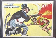 1966 Topps Batman Black Bat Card #19 Fiery Encounter
