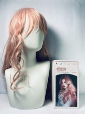 our day Wigs Long Wavy Strawberry Blonde Wigs with Straight Bangs for Girls Hall