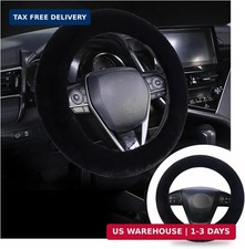 Fuzzy Steering Wheel Cover 15 Inch Soft Wool Fur Steering Wheel Protector Fluf