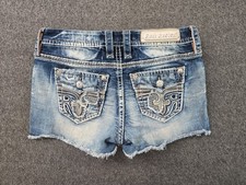 Rock Revival Ziyala Distressed Denim Easy Shorts Womans Sz 29 Raw Hem Festival