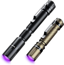 UV Flashlight 2 Pack 395Nm Ultraviolet, Black Light Mini Penlight Portable and C