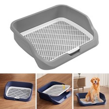 Dog Toilet Mat Indoor Puppy Training Tray Potty Fence Loo Pad w/ Removable Tray