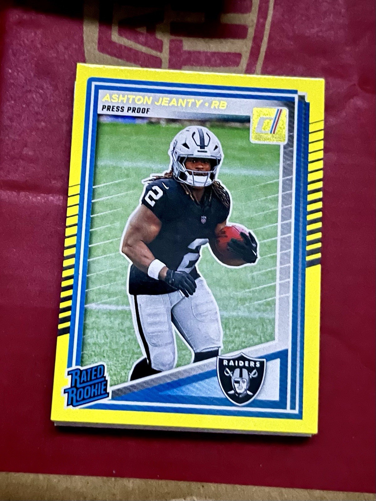 2025 Panini Donruss - Rated Rookie Ashton Jeanty #305 Press Proof Yellow (RC)