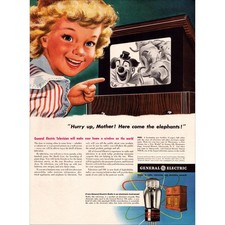 1943 General Electric Televisions Original Vintage Print Ad