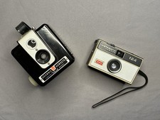 Kodak Vintage Cameras - Brownie Hawkeye and Instamatic 124 - untested