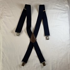 Carhartt Mens Belt Clip Suspenders Navy Blue One Size Heavy Duty Work