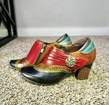 L'ARTISTE Spring Step Fia Ankle Boots Women  s Size 37 EU/6.5US Leather Multi