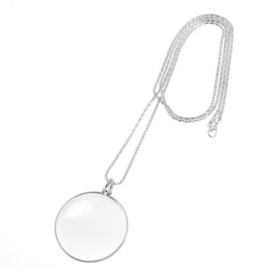 Dimeho 5 X Magnifier Monocle Lens Necklace 1.7 Inch Diameter for Reading