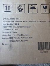MA-112 Filter Set MA-112R: 4x Medify True HEPA H13 Replacement Air Filters For MA-112 Purifier MA-112R-2
