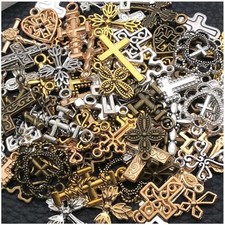 100pcs Cross Charms for Jewelry Making Assorted Jewelry Bangle Bracelet Charms W