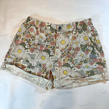 Levi's Girls High Rise Shorts Size XL 14/16 Floral Daisy Print Cotton Stretch