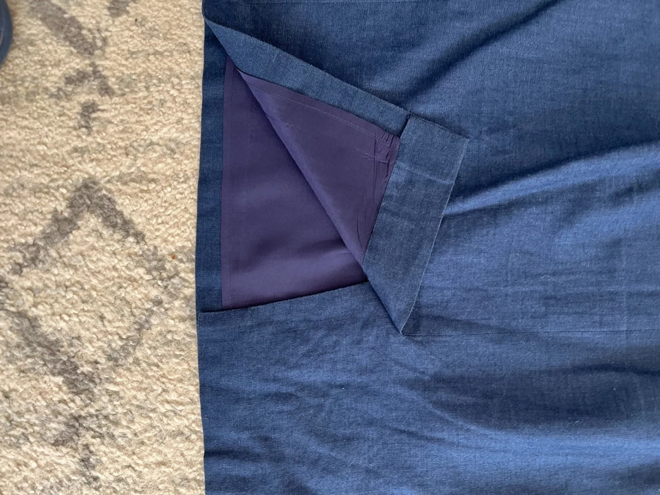 复古海军蓝内衬裙 10 码亚麻混纺 — 第 3/4 张图片