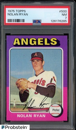 1975 Topps #500 Nolan Ryan Angels HOF PSA 7 NM