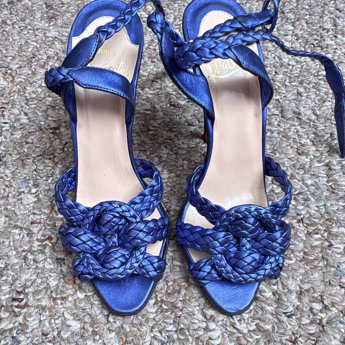 【美品】Christian Louboutin リボン サンダル（ネイビー） Christian Louboutin Blue Sandals for Women for sale | eBay