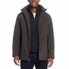 Weatherproof Men's Ultra Tech Men's Jacket Removable Hood, Olive Brown, Large