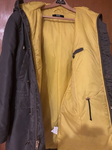 Awesome RAF SIMONS PARKA gold fasteners & yellow lining Size 40(50) Oversize Fit - Picture 9 of 16