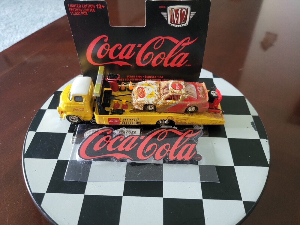 1/64 Scale Customized  Coke 1958 Dodge COE Car Hauler& Late Model Drit Track Car