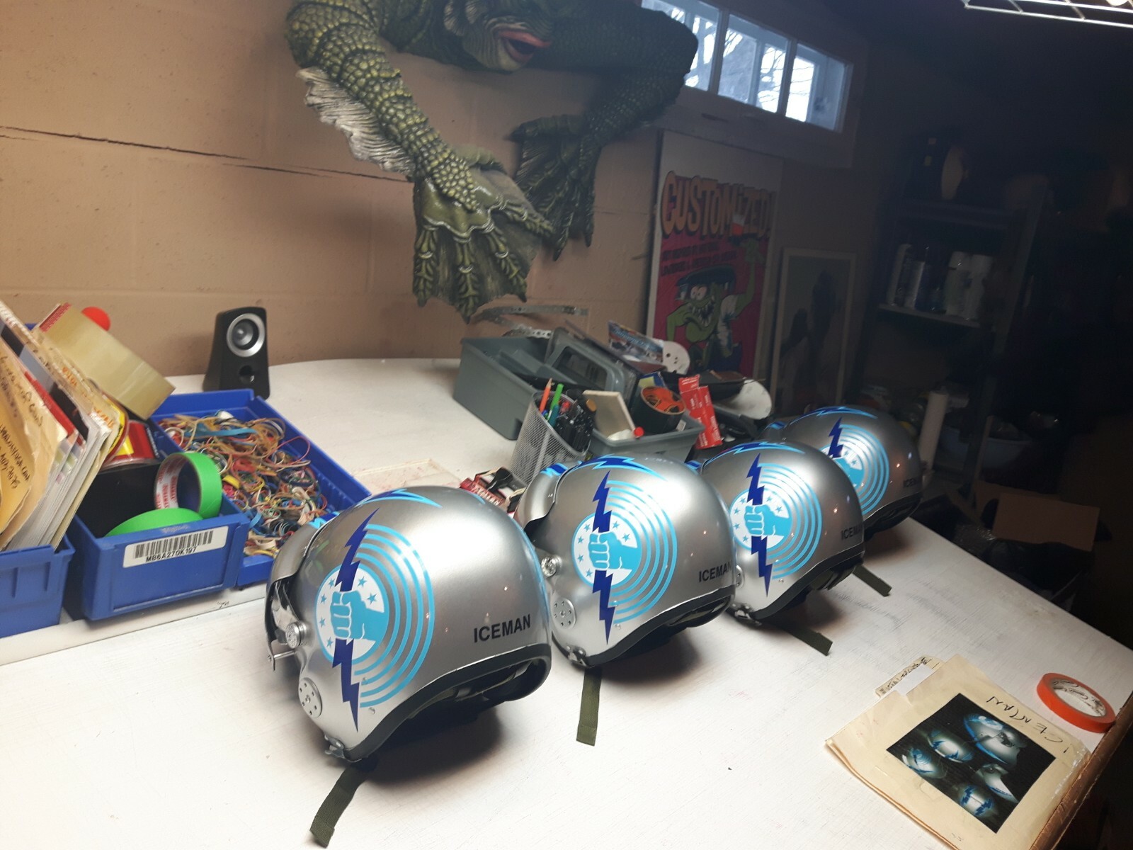 TOP GUN ICEMAN FLIGHT HELMET MAVERICK PROP FIGHTER PILOT DECALS