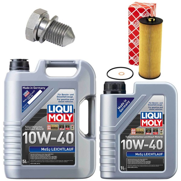 MotoröL Filter Set MOS2 10W-40 Liqui Moly 6 Liter + Schraube FüR Skoda Superb I-image