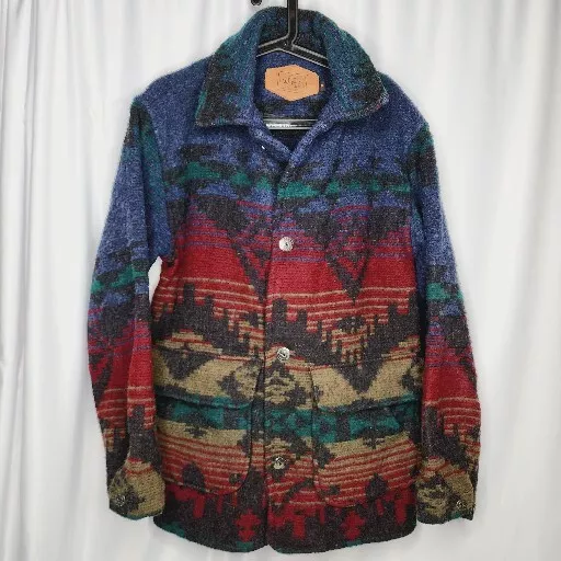 Woolrich navajo blanket deals southwestern coat rancher