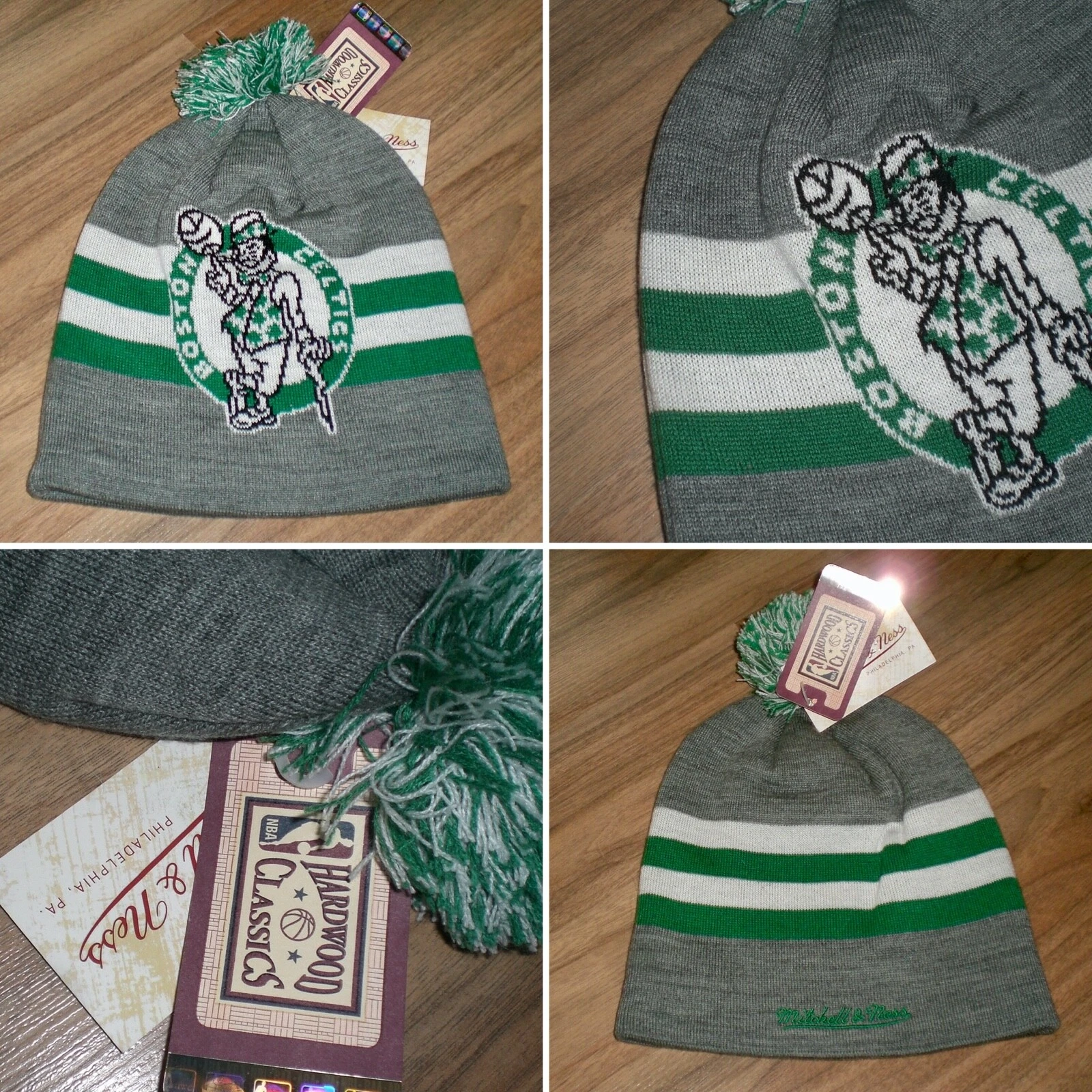 NWT Mitchell & Ness NBABoston Celtics TEAL Cuffed Knit Beenie Winter Hat RARE
