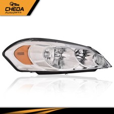 Fit For 2006-2016 Chevrolet Impala Passenger Side Chrome Housing Amber Headlight