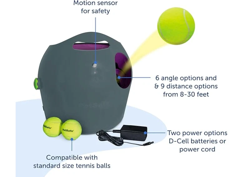 Lanzador automático de pelotas de tenis PetSafe juego al aire libre perro juguete ejercicio buscar NUEVO Foto 2 de 4