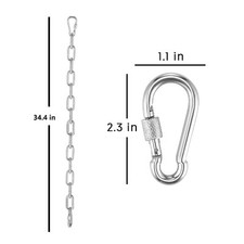 Stainless Steel Straight Link Chain 6mm 0.23 inch Diameter, 80cm 30.7 inch L