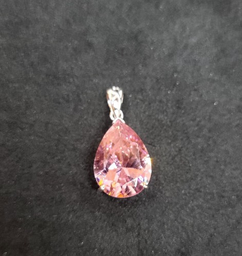 Pink Topaz Teardrop Pendant - Picture 6 of 6
