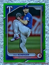 2024 Bowman MAX SCHERZER #99 Neon Green Border 394/399 Texas Rangers