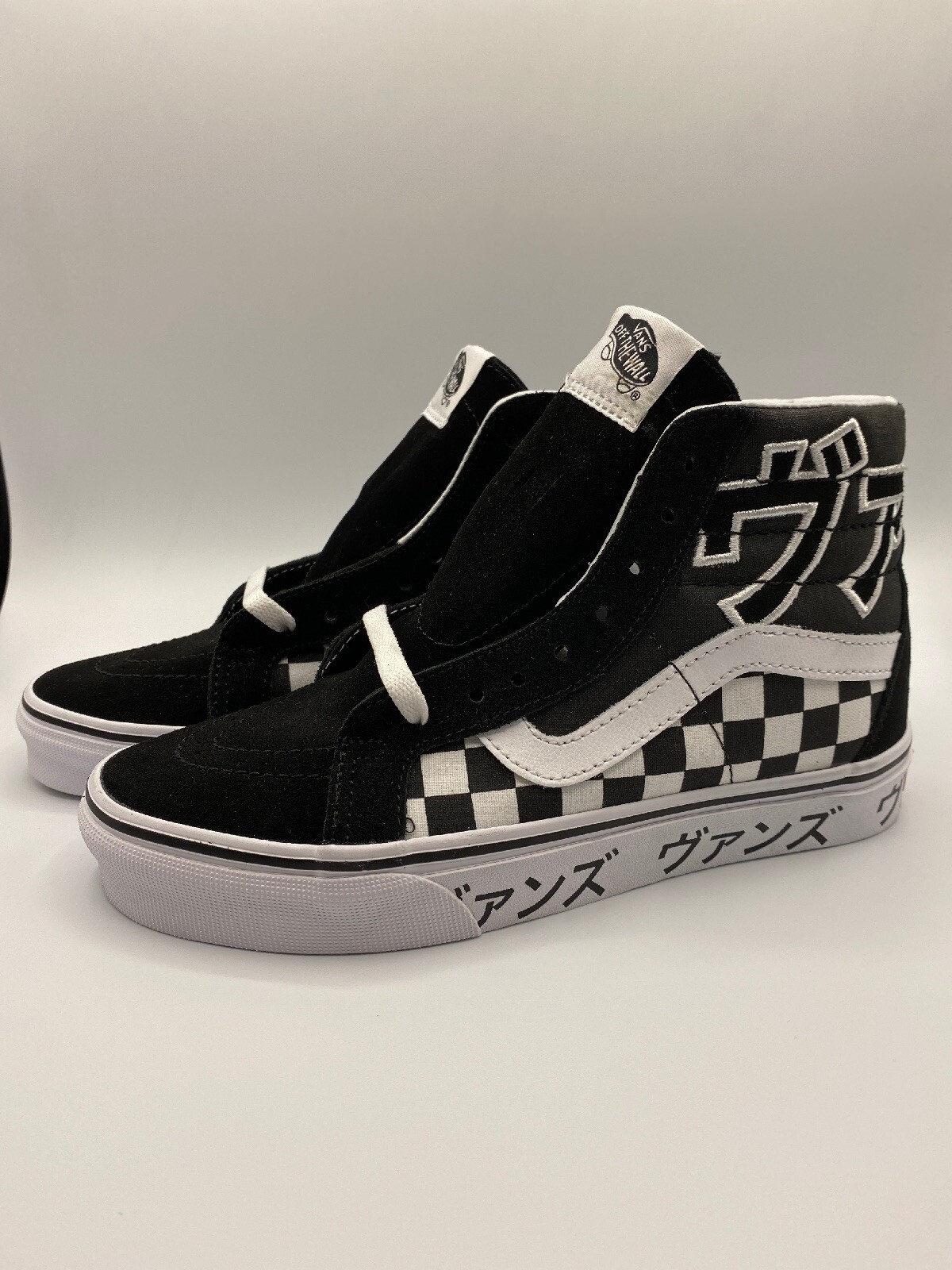 vans sk8 hi black pewter checkerboard