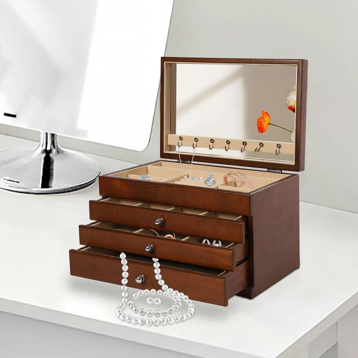 Wooden jewellery organiser deals
