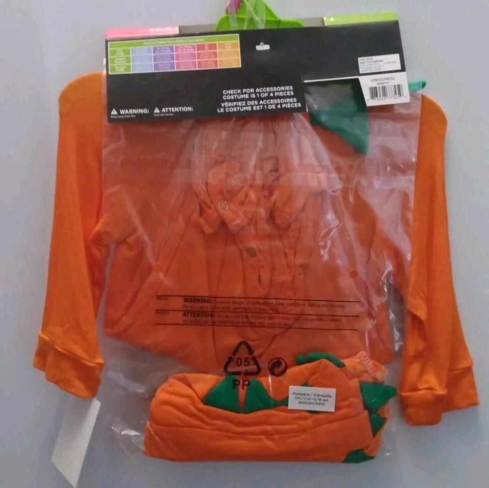 Calabaza Bebé Pullover, Sombrero y Leggings Disfraz Halloween 12-18 Meses # ¡NUEVO! Foto 2 de 4